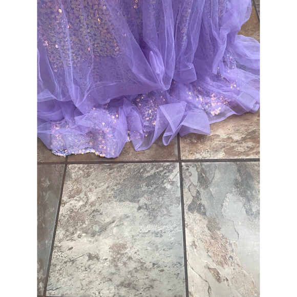 Women's FAERIESTY Gown 4XL Purple Sequin - Picture 5 of 10